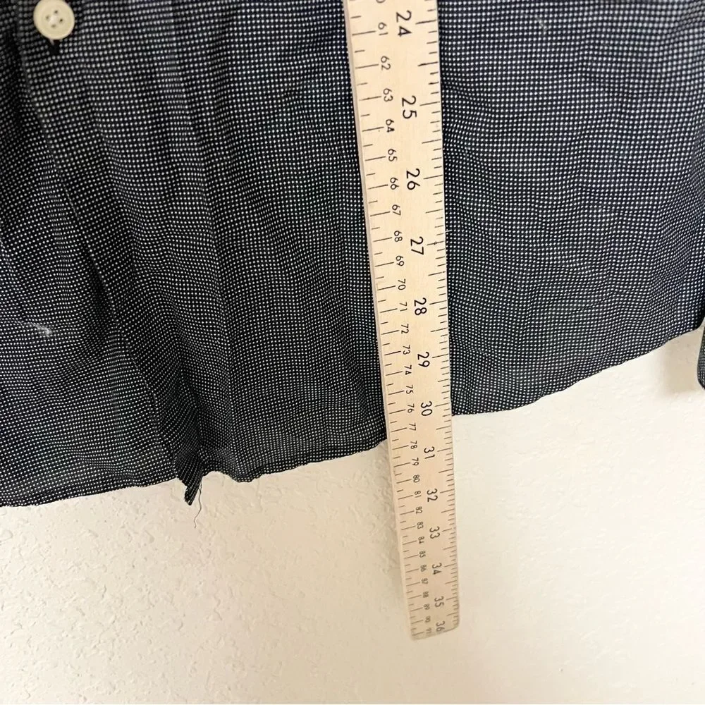 John Varvatos USA Luxe Men's Black Print Long Sleeve Button Down Shirt Size XL